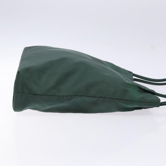 PRADA Tote Bag Nylon Green Silver Auth gh756