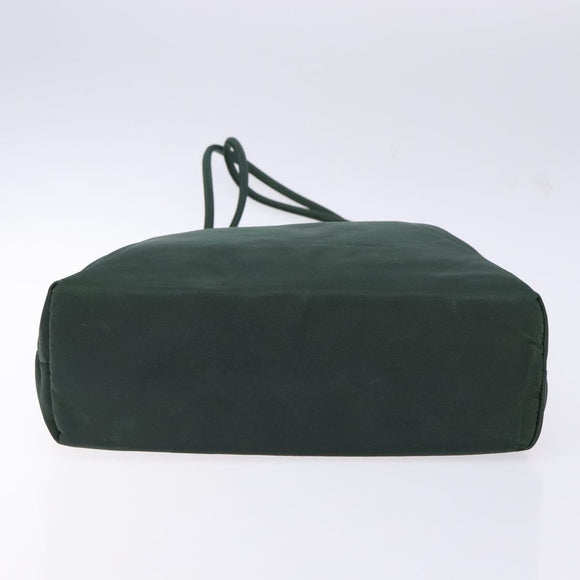 PRADA Tote Bag Nylon Green Silver Auth gh756