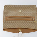 CELINE Macadam Canvas Clutch Bag PVC Beige Gold Auth gh759-13