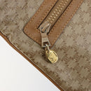 CELINE Macadam Canvas Clutch Bag PVC Beige Gold Auth gh759-14
