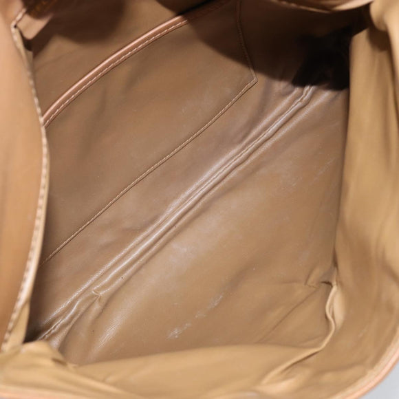 CELINE Macadam Canvas Clutch Bag PVC Beige Gold Auth gh759