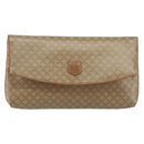 CELINE Macadam Canvas Clutch Bag PVC Beige Gold Auth gh759-2