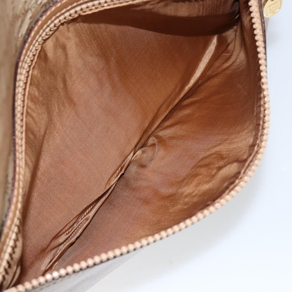 CELINE Macadam Canvas Clutch Bag PVC Beige Gold Auth gh759