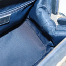 Christian Dior Trotter Canvas Hand Bag Navy Gold Auth gh760-19