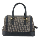 Christian Dior Trotter Canvas Hand Bag Navy Gold Auth gh760-13