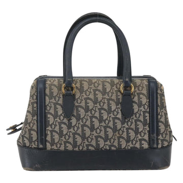 Christian Dior Trotter Canvas Hand Bag Navy Gold Auth gh760 - 0
