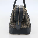 Christian Dior Trotter Canvas Hand Bag Navy Gold Auth gh760-3