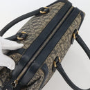 Christian Dior Trotter Canvas Hand Bag Navy Gold Auth gh760-6