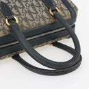 Christian Dior Trotter Canvas Hand Bag Navy Gold Auth gh760-7