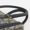 Christian Dior Trotter Canvas Hand Bag Navy Gold Auth gh760-8