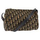 Christian Dior Trotter Canvas Shoulder Bag Navy Gold Auth gh761-1