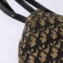 Christian Dior Trotter Canvas Shoulder Bag Navy Gold Auth gh761-9