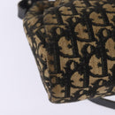 Christian Dior Trotter Canvas Shoulder Bag Navy Gold Auth gh761-15