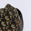 Christian Dior Trotter Canvas Shoulder Bag Navy Gold Auth gh761-16