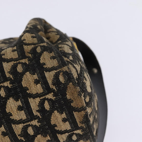 Christian Dior Trotter Canvas Shoulder Bag Navy Gold Auth gh761