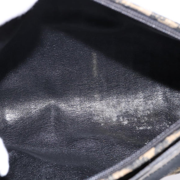 Christian Dior Trotter Canvas Shoulder Bag Navy Gold Auth gh761