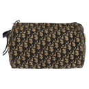 Christian Dior Trotter Canvas Shoulder Bag Navy Gold Auth gh761-13