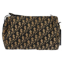 Christian Dior Trotter Canvas Shoulder Bag Navy Gold Auth gh761-2