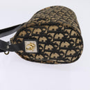 Christian Dior Trotter Canvas Shoulder Bag Navy Gold Auth gh761-3