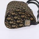 Christian Dior Trotter Canvas Shoulder Bag Navy Gold Auth gh761-4