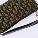 Christian Dior Trotter Canvas Shoulder Bag Navy Gold Auth gh761-6