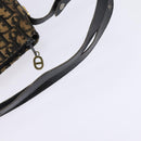 Christian Dior Trotter Canvas Shoulder Bag Navy Gold Auth gh761-7