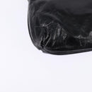 Miu Miu Accessory Pouch Leather Black Gold Auth gh767-15