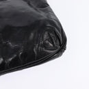 Miu Miu Accessory Pouch Leather Black Gold Auth gh767-16