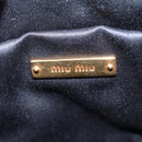 Miu Miu Accessory Pouch Leather Black Gold Auth gh767-18