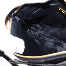 Miu Miu Accessory Pouch Leather Black Gold Auth gh767-20