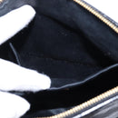 Miu Miu Accessory Pouch Leather Black Gold Auth gh767-11