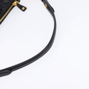 Miu Miu Accessory Pouch Leather Black Gold Auth gh767-7