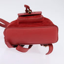 GUCCI Bamboo Backpack Suede Leather Red Gold 003 8030 Auth gh770-5