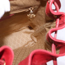 GUCCI Bamboo Backpack Suede Leather Red Gold 003 8030 Auth gh770-20