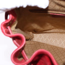 GUCCI Bamboo Backpack Suede Leather Red Gold 003 8030 Auth gh770-21