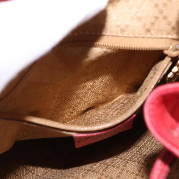 GUCCI Bamboo Backpack Suede Leather Red Gold 003 8030 Auth gh770