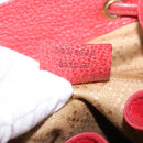 GUCCI Bamboo Backpack Suede Leather Red Gold 003 8030 Auth gh770-12