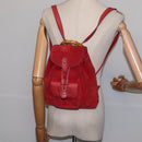 GUCCI Bamboo Backpack Suede Leather Red Gold 003 8030 Auth gh770-23