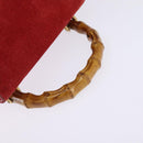 GUCCI Bamboo Backpack Suede Leather Red Gold 003 8030 Auth gh770-7