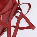 GUCCI Bamboo Backpack Suede Leather Red Gold 003 8030 Auth gh770-8
