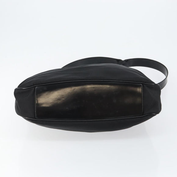 GUCCI Bamboo Hand Bag Nylon 2way Black Silver 001 2404 1577 Auth gh771