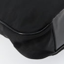 GUCCI Bamboo Hand Bag Nylon 2way Black Silver 001 2404 1577 Auth gh771-15