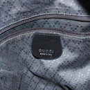 GUCCI Bamboo Hand Bag Nylon 2way Black Silver 001 2404 1577 Auth gh771-16