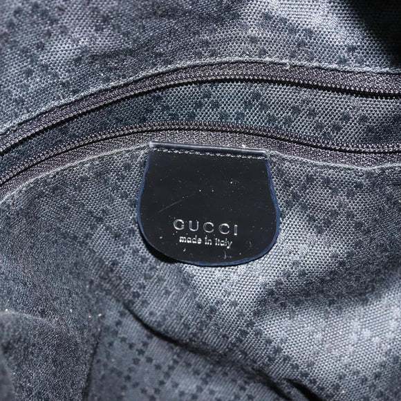 GUCCI Bamboo Hand Bag Nylon 2way Black Silver 001 2404 1577 Auth gh771