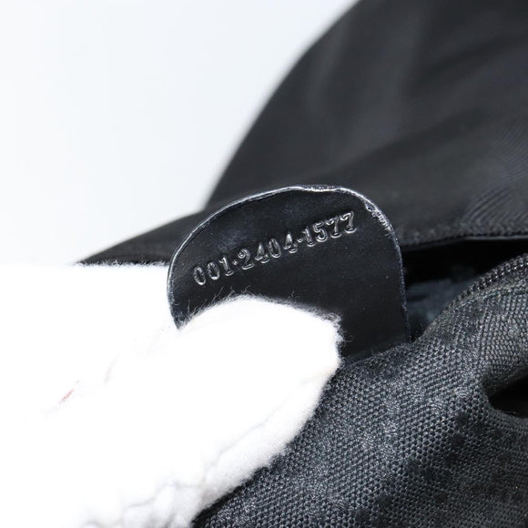 GUCCI Bamboo Hand Bag Nylon 2way Black Silver 001 2404 1577 Auth gh771