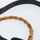 GUCCI Bamboo Hand Bag Nylon 2way Black Silver 001 2404 1577 Auth gh771-8