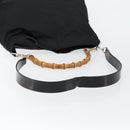 GUCCI Bamboo Hand Bag Nylon 2way Black Silver 001 2404 1577 Auth gh771-9