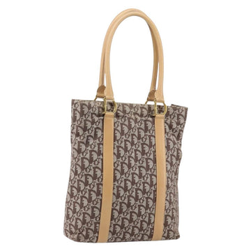 Christian Dior Trotter Canvas Tote Bag Gold Beige Auth gh772