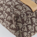 Christian Dior Trotter Canvas Tote Bag Gold Beige Auth gh772-11