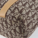 Christian Dior Trotter Canvas Tote Bag Gold Beige Auth gh772-12